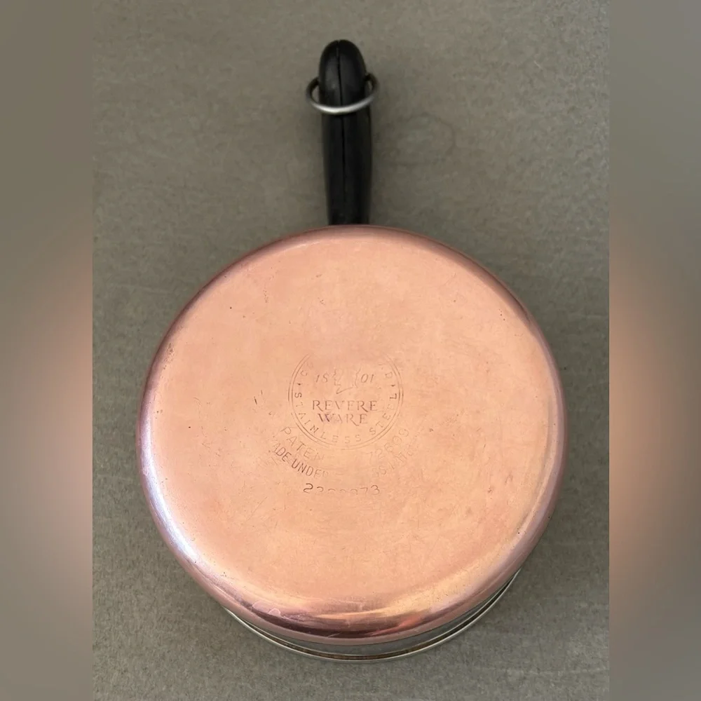 Revere Ware 1801 Copper Bottom 1.5 Qt Sauce Pan Pre-1968 Double Ring With Lid